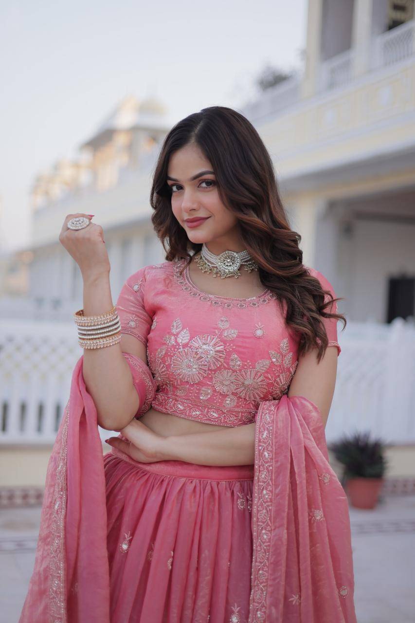 KA 5063 Fendi Silk Bulk lehenga choli suppliers in India